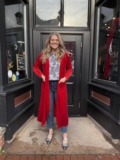 Long Duster COAT JEMS Boutique Style Red S 