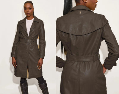 Leah Leather Trench TRENCH COAT Mauritius 