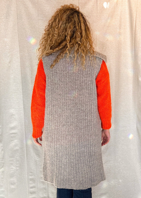 MNRK - Graphite Cozy Lux Knit Long Vest JEMS Boutique Style 