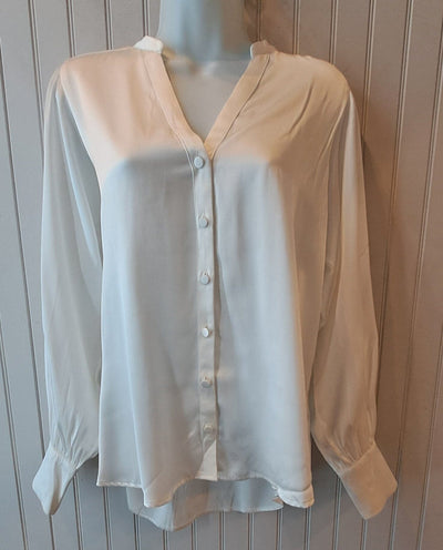 Button Mock Neck Blouse BLOUSE Apricot Collections 