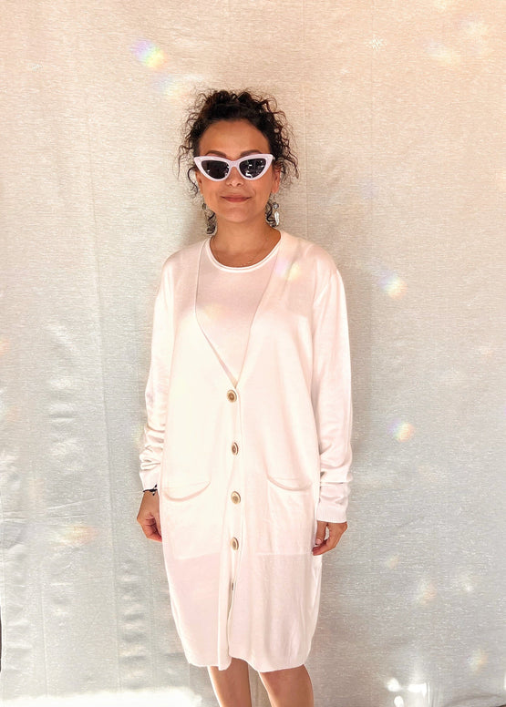 MNRK - Porcelain Long Knit Cardigan JEMS Boutique Style 