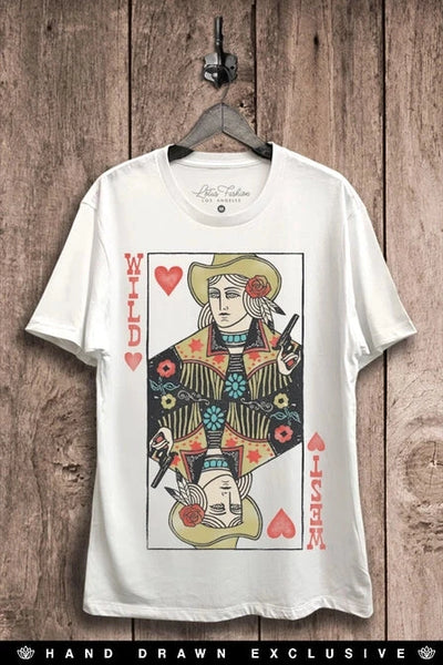 Queen of Hearts Graphic Top Top Lotus Fashion 