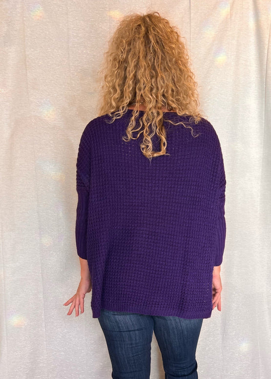 MNRK-AMETHYST METALLIC FRONT KNIT SWEATER JEMS Boutique Style 
