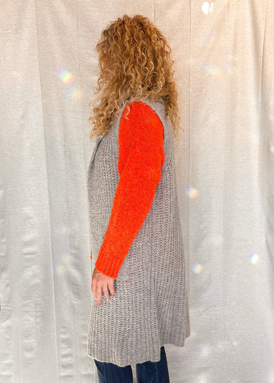 MNRK - Graphite Cozy Lux Knit Long Vest JEMS Boutique Style 