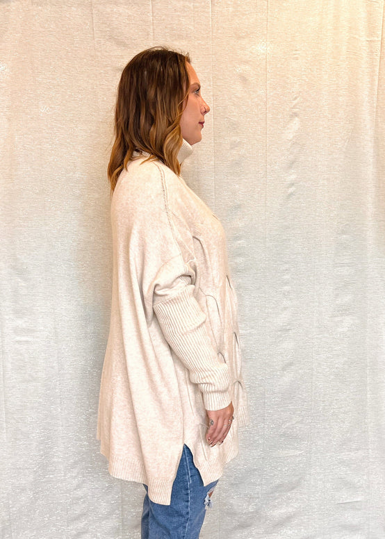 MNRK-BISQUE CABLE KNIT SWEATER JEMS Boutique Style 