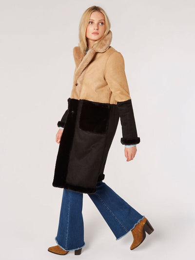 Reversible Suede/Fur Coat COAT Apricot Collections 