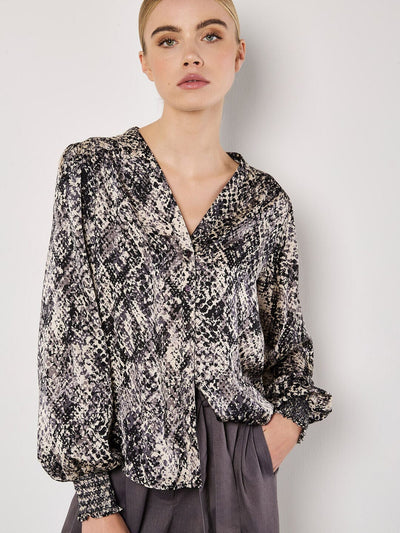 Snakeskin Blouse BLOUSE Apricot Collections 