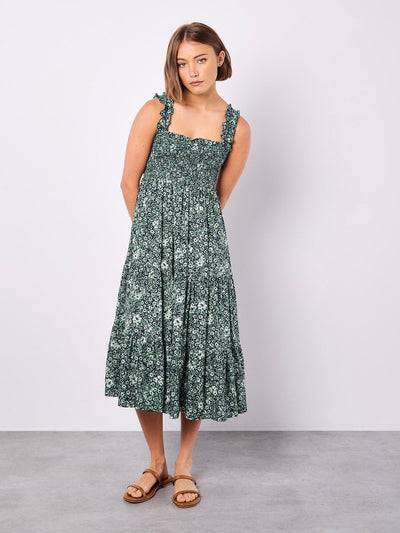 Ditsy Floral Midi Dress DRESS Apricot Collections 