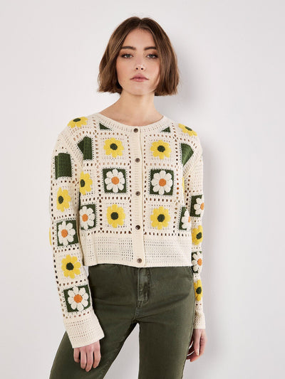 Daisy Crochet Cardigan Cardigan Apricot Collections 