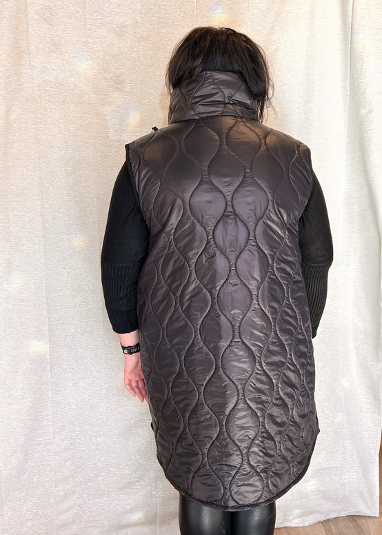 MNRK-EBONY QUILTED PATTERNED POCKET VEST JEMS Boutique Style 