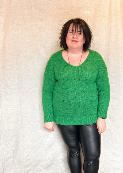 MNRK - Emerald Fuzzy Knit Sweater JEMS Boutique Style 
