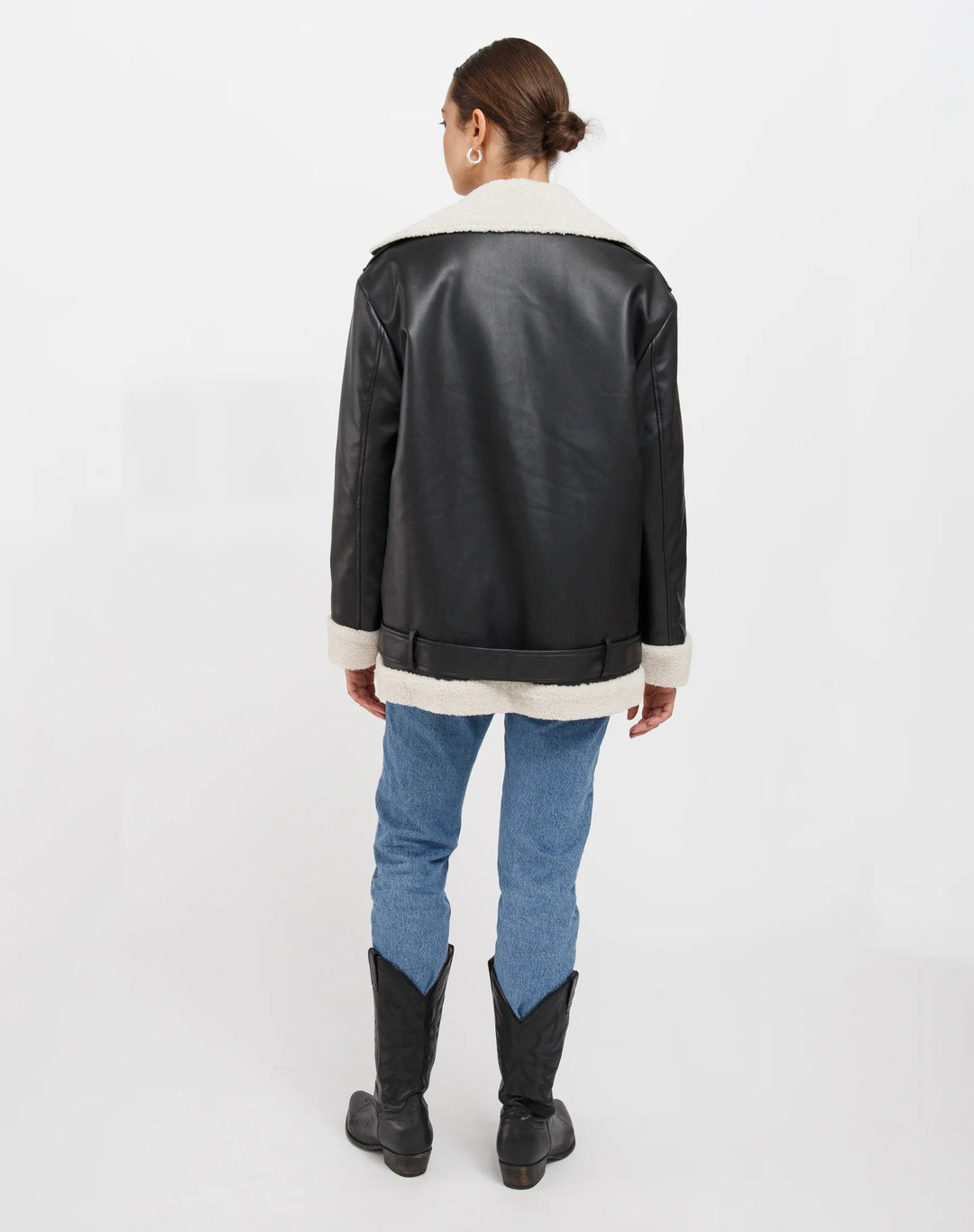 Brunette the Label - Florence Shearling Vegan Leather Jacket