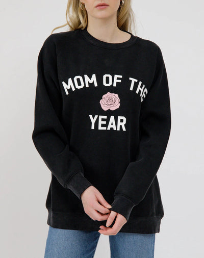 "Mom of the Year" Not Your Boyfriend's Crew SWEATSHIRT BRUNETTE THE LABEL 