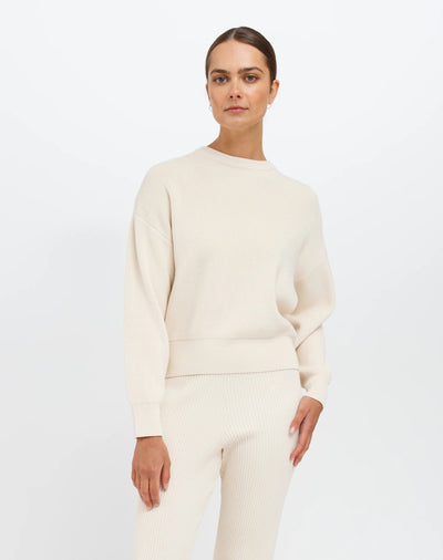 Olivia Knit Crew Sweater BRUNETTE THE LABEL 