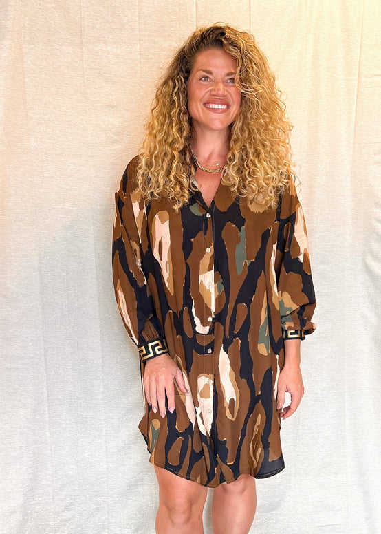 MNRK - Ebony Safari Print Shirt JEMS Boutique Style 
