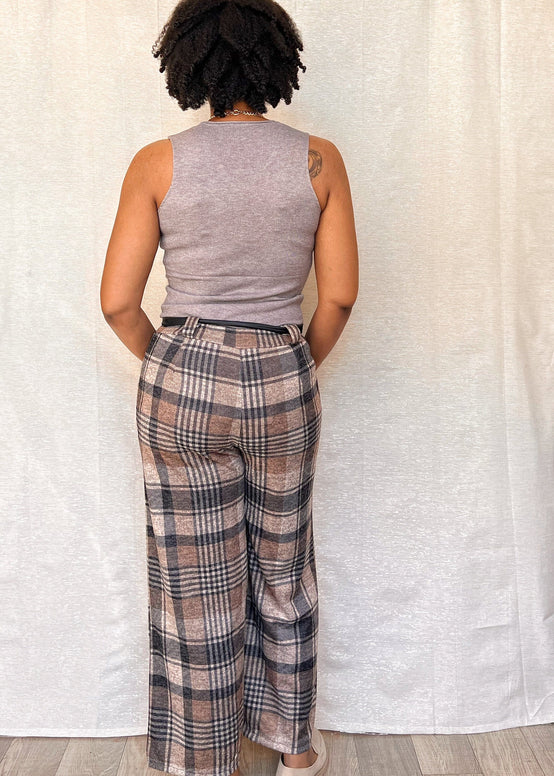 MNRK - Paper Bag Plaid Trouser JEMS Boutique Style 