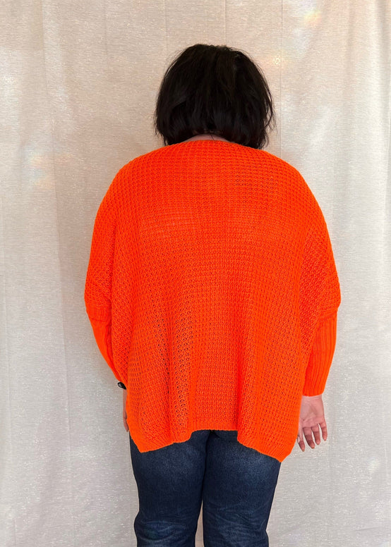 MNRK-TANGERINE METALLIC FRONT KNIT SWEATER JEMS Boutique Style 