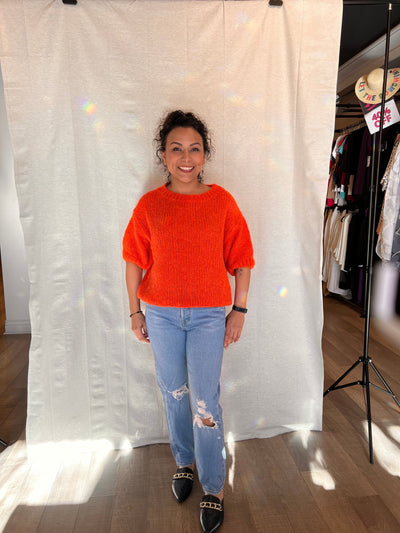 MNRK-TANGERINE SHORT SLEEVE KNIT SWEATER JEMS Boutique Style 