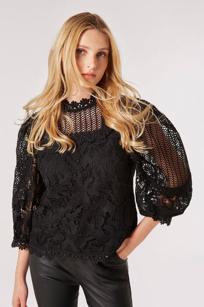 Victoriana Mixed lace Top Shirt JEMS Boutique Style 