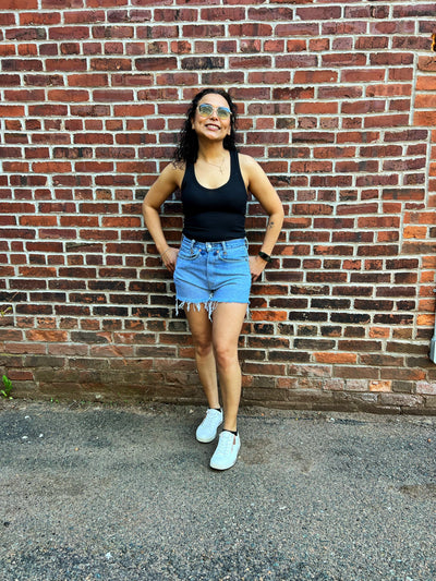 Upcycled Vintage Denim Shorts short JEMS Boutique Style 