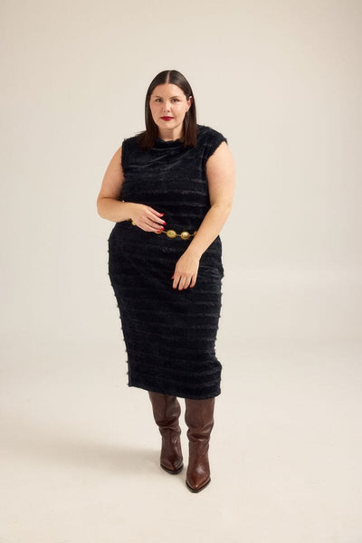 Textured Knit Midi Dress DRESS Hilary MacMillan 