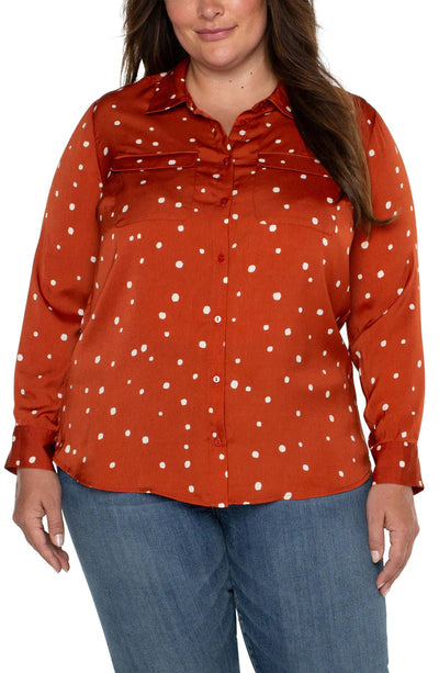 Painted Dots Pocket Front Blouse Liverpool Canada 