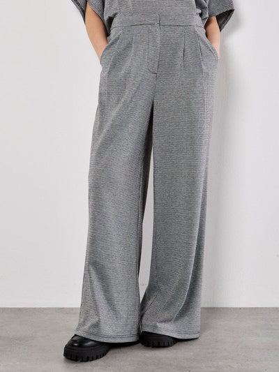 Wide Leg Dogtooth Trousers pants Apricot Collections 