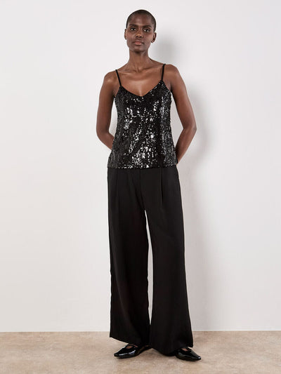 Sequin Embellished Camisole Top SHIRT Apricot Collections 