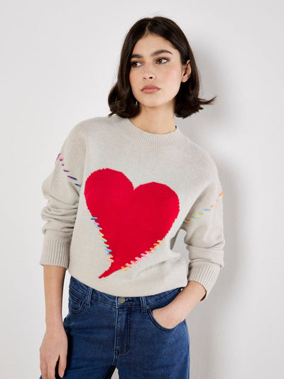 Big Heart Sweater Sweater Apricot Collections 