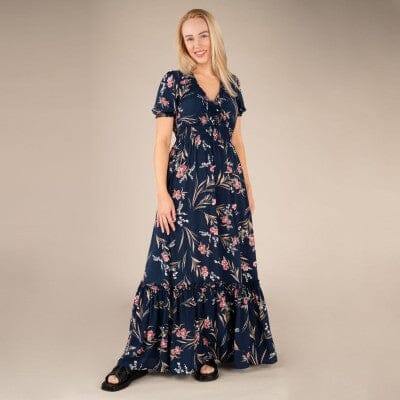 Floral Smock Maxi Dress Apricot Collections 
