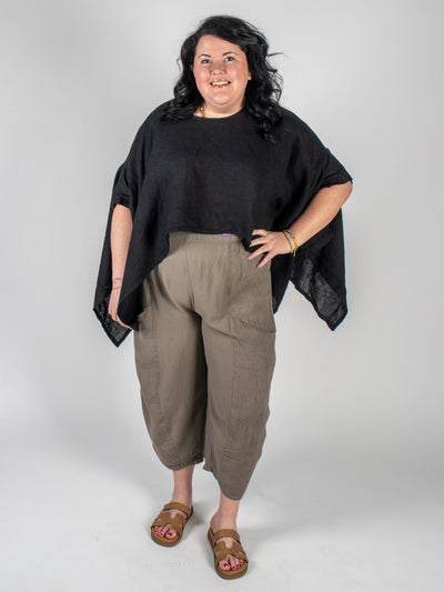 MNRK - Taupe Cargo Linen Ankle Pants pants MNRK 