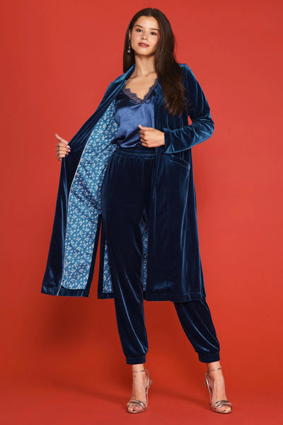 MNRK - Lux Blue Velvet Duster JEMS Boutique Style 