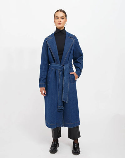 Caitlin denim trench coat TRENCH BRUNETTE THE LABEL 