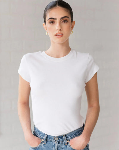 Ribbed Tee Top BRUNETTE THE LABEL 