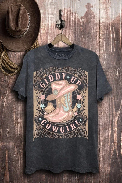 Cowgirl Graphic Top Top Lotus Fashion 