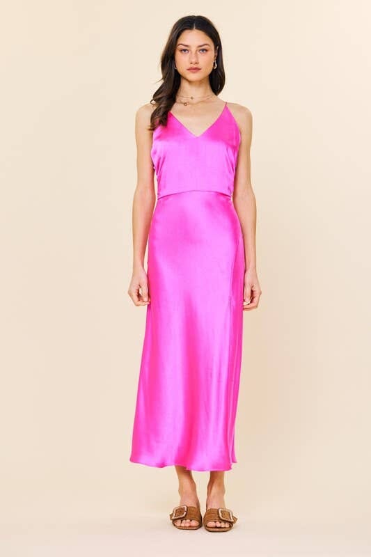 silk cami midi dress Satin Cami Midi Dress – JEMS Boutique Style