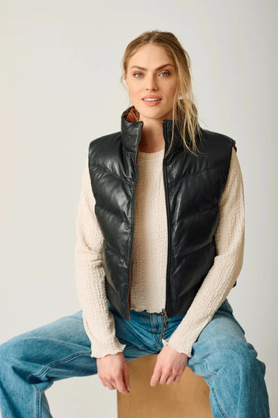 Ellen OS Leather Vest - Reversible Vest Mauritius 