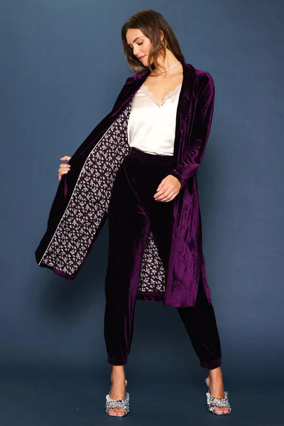 MNRK - Lux Plum Velvet Duster JEMS Boutique Style 