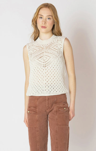 PATTERNED POINTELLE SWEATER Vest DEX 