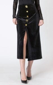 BUTTONED VELVET SKIRT SKIRT DEX 