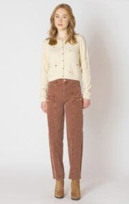 EMBROIDERED CREWNECK CARDIGAN SWEATSHIRT DEX 