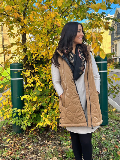 Oatmeal Quilted Vest JEMS Boutique Style 