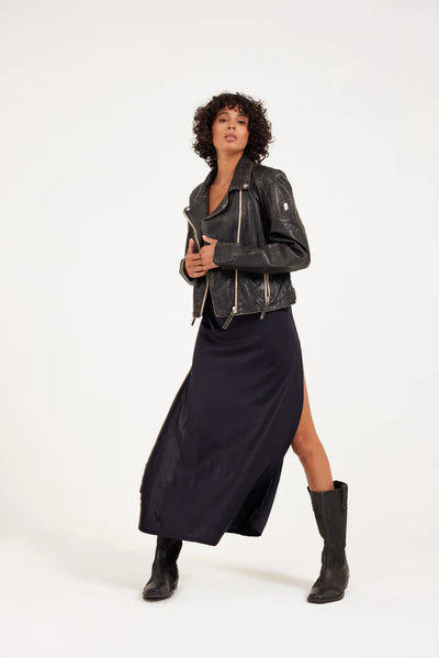 Mauritius Vintage Black Reanon RF Leather Jacket mauritius 